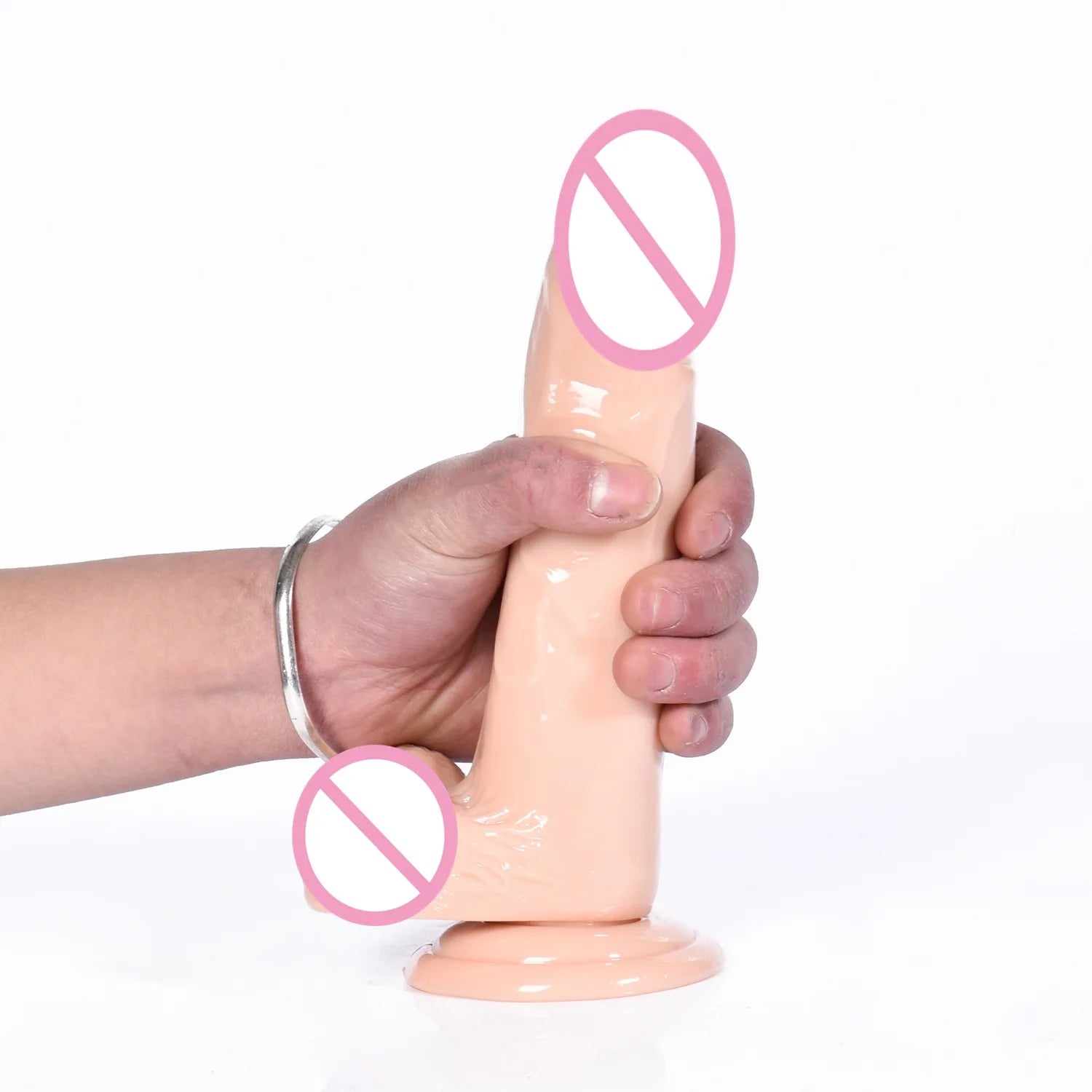Packaging and accessories included with artificial toy for women with powerful suction cup delight