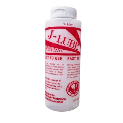 Multiple sizes of fisting j-lube concentrated gel oil for ultimate pleasure displayed together