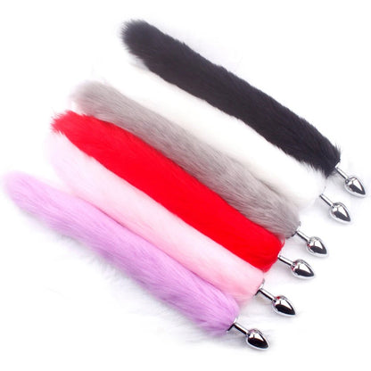 Colour variants of fox tail adult plug