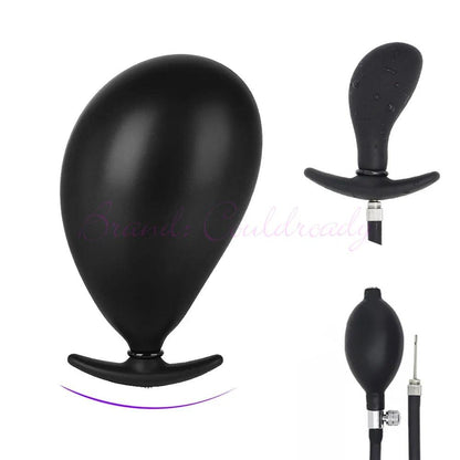 Detail shot of base or attachment on inflatable silicone for ultimate pleasure experience device