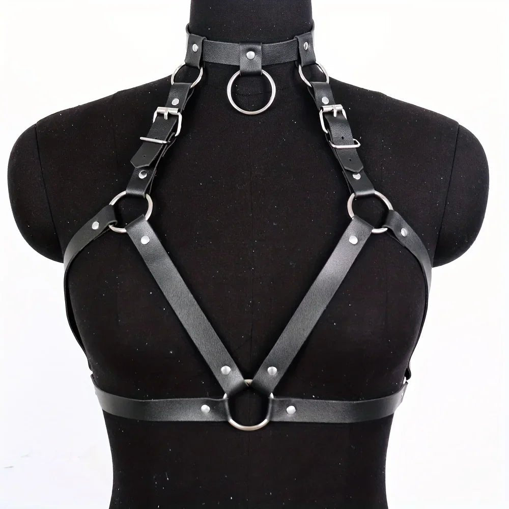 Women Sexy Harness Belt Leather Lingerie Gothic Corset