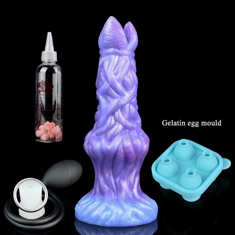 Close-up of material texture and finish on colmiss silicone pneumatic ovipositor for unique pleasure experience