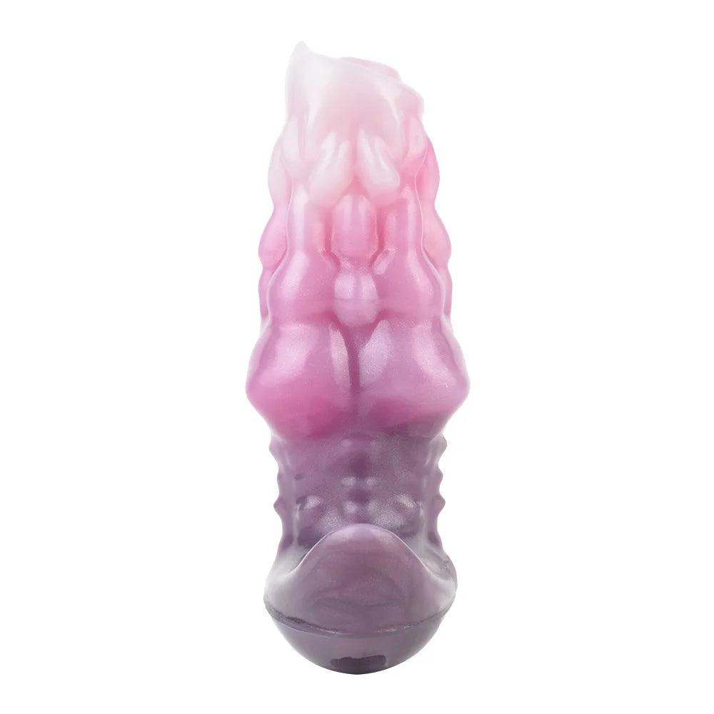 Size comparison of licker silicone monster toy for adventurous pleasure fun with scale reference