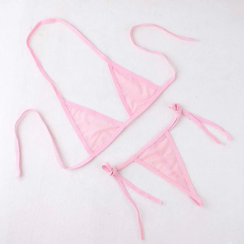 Lingerie set components laid flat