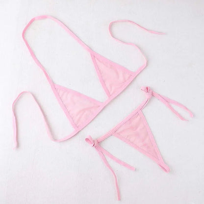 Lingerie set components laid flat