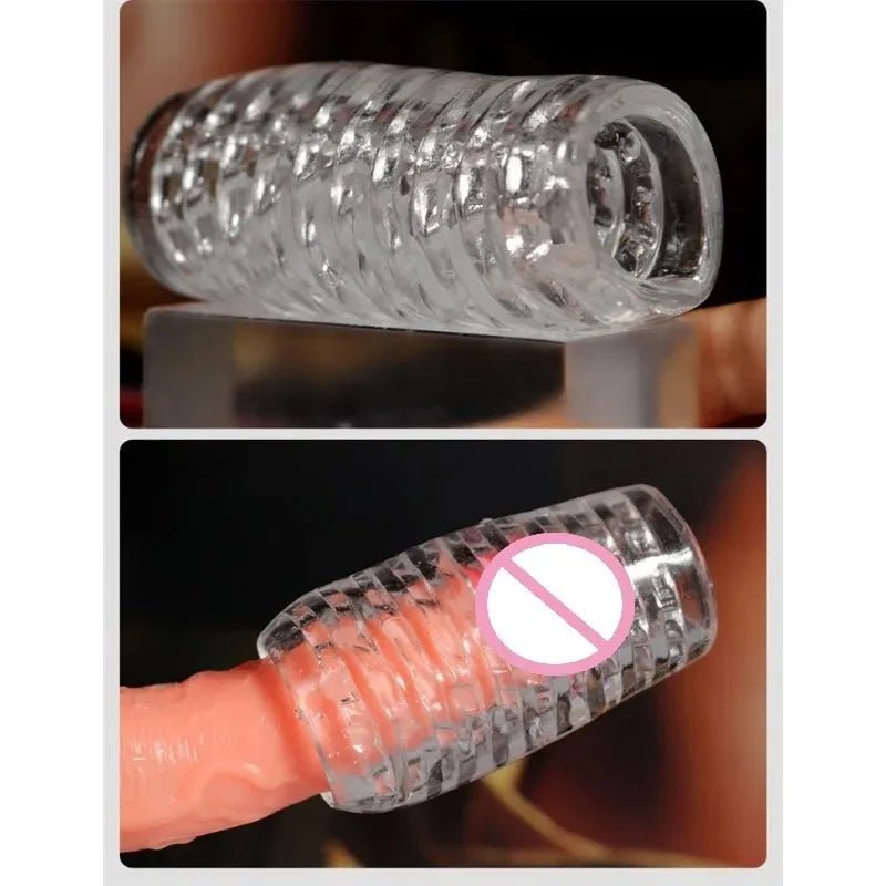 Close-up of material texture and finish on male artificial exercise long-lasting pleasure toy screw