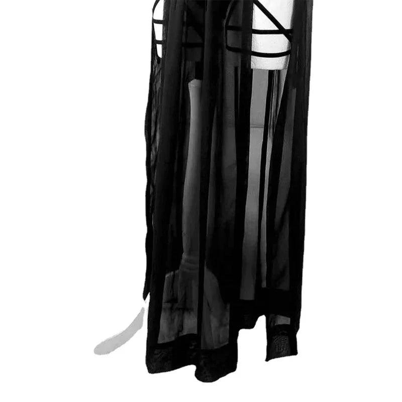 Size comparison of black three sets of straps dress with chest pads - chic style with scale reference