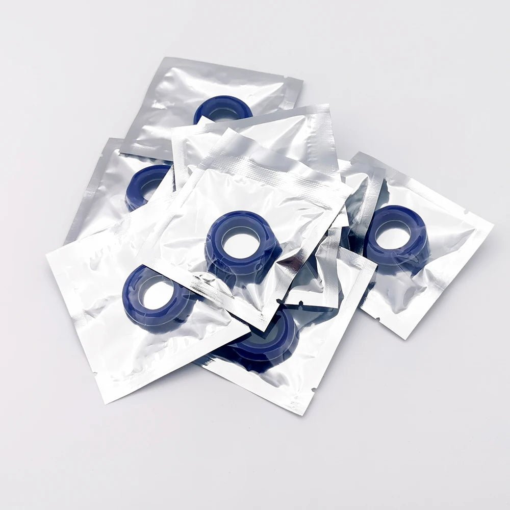 Close-up of silicone or metal ring material