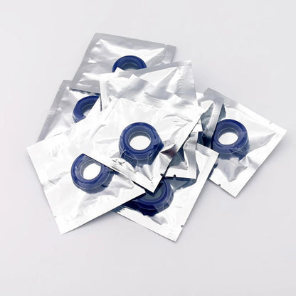 Close-up of silicone or metal ring material