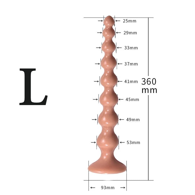 Flexible demonstration of beaded adult toy