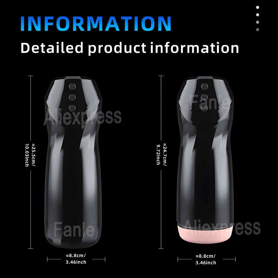 Size comparison of male pleasure device