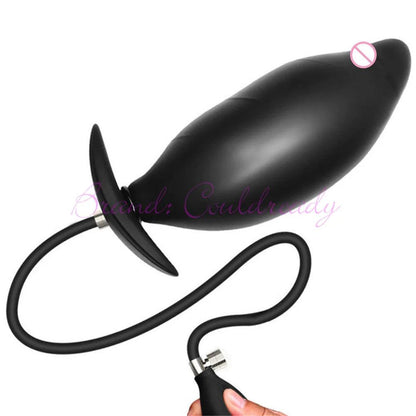 Size comparison of inflatable silicone for ultimate pleasure experience device with scale reference