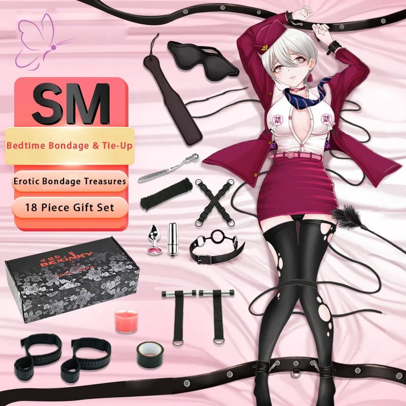 18-Piece BDSM Bed Restraint Set – front product view