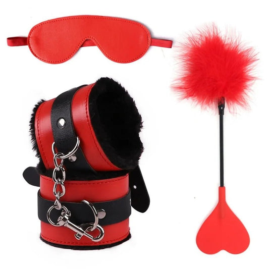 Bondage Equipment Erotic Handcuffs With Blindfold Bdsm Kit