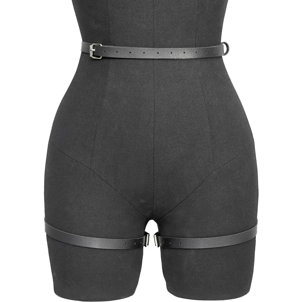 Women Sexy Thigh Garter Belt Leather Lingerie Bdms Bondage