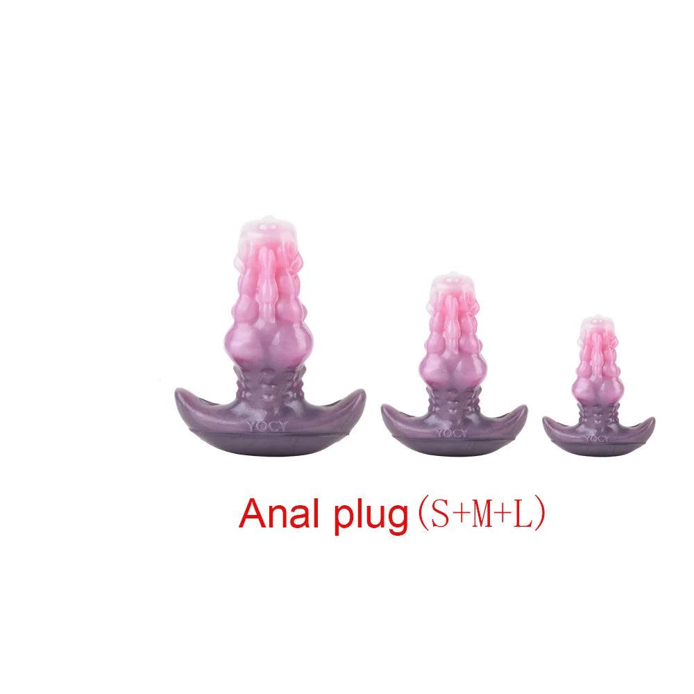 Detail shot of base or attachment on licker silicone monster toy for adventurous pleasure fun