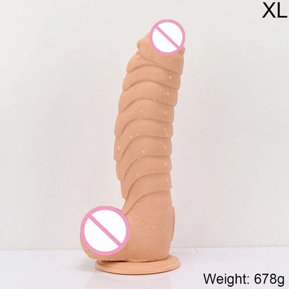 Rear or angled view of xxl huge realistic dragon scales with suction cup enjoyment