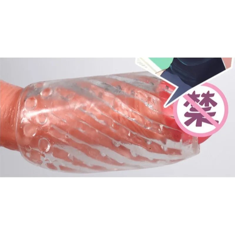 Size comparison of male artificial exercise long-lasting pleasure toy screw with scale reference