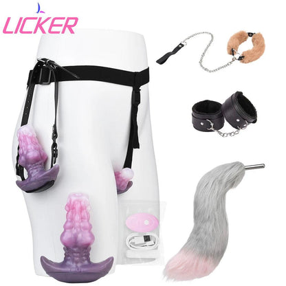 Front view of licker silicone monster toy for adventurous pleasure fun on white background