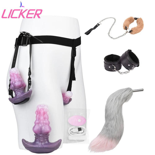 Front view of licker silicone monster toy for adventurous pleasure fun on white background