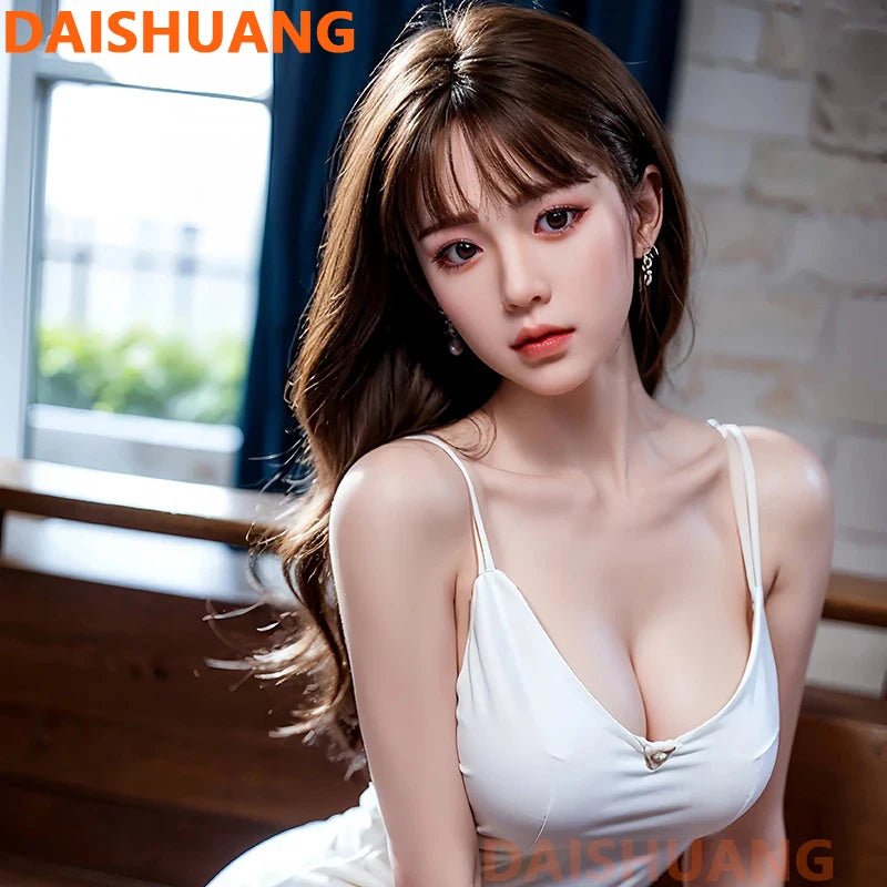 Size comparison of realistic tpe adult companion with ample breasts and curves with scale reference