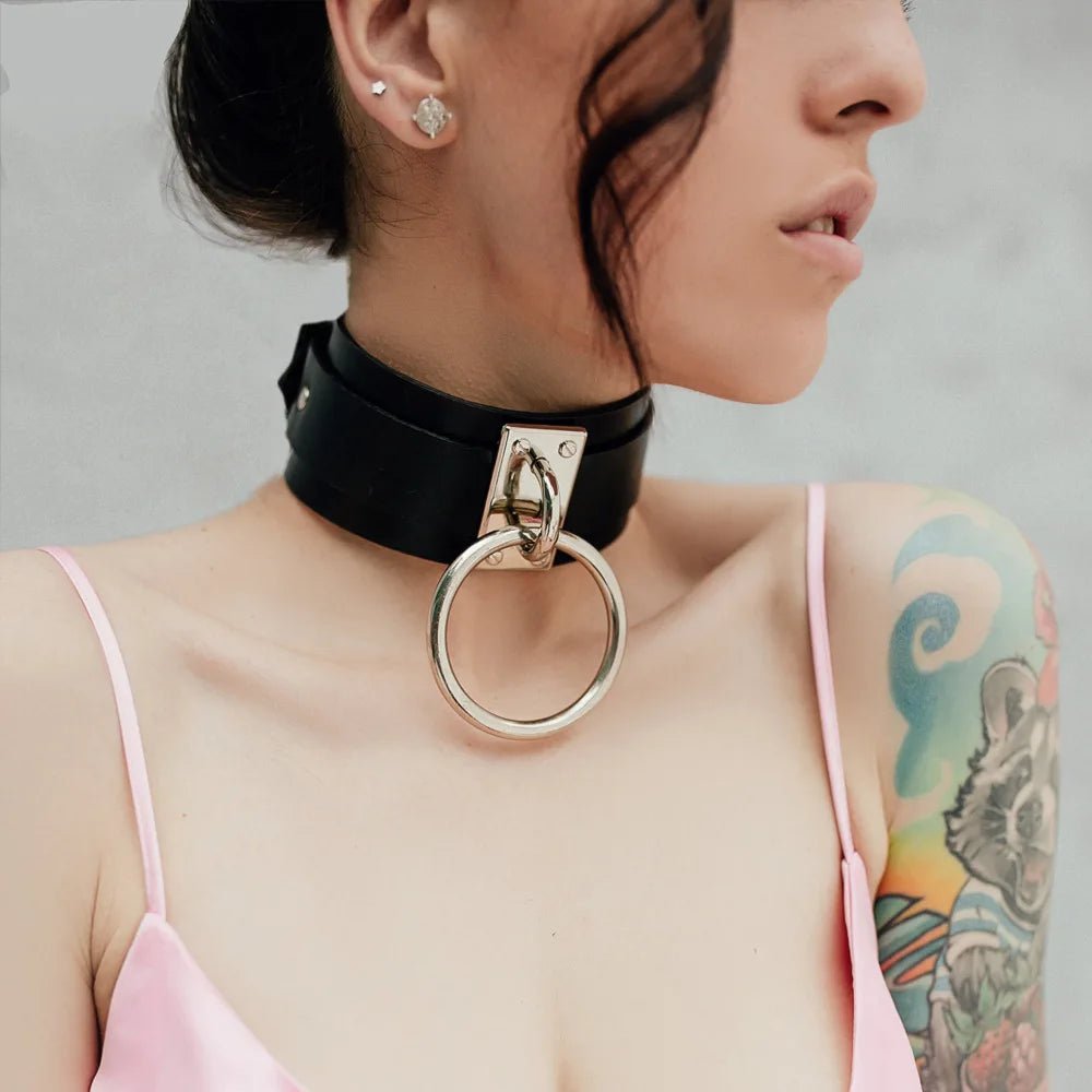 Sexy Women Choker Bondage Necklace Leather Fetish Collar