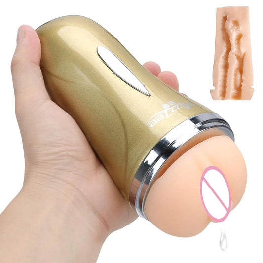 Front view of realistic anus adult toys for men for ultimate pleasure experience on white background