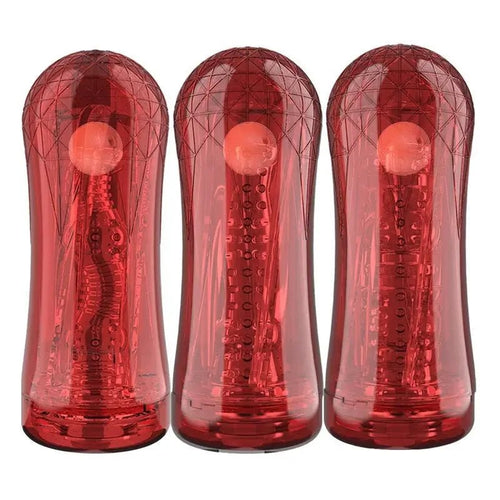 Front view of pleasure massager for intimate moments and relaxation device on white background