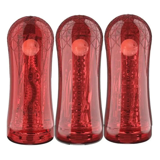 Front view of pleasure massager for intimate moments and relaxation device on white background
