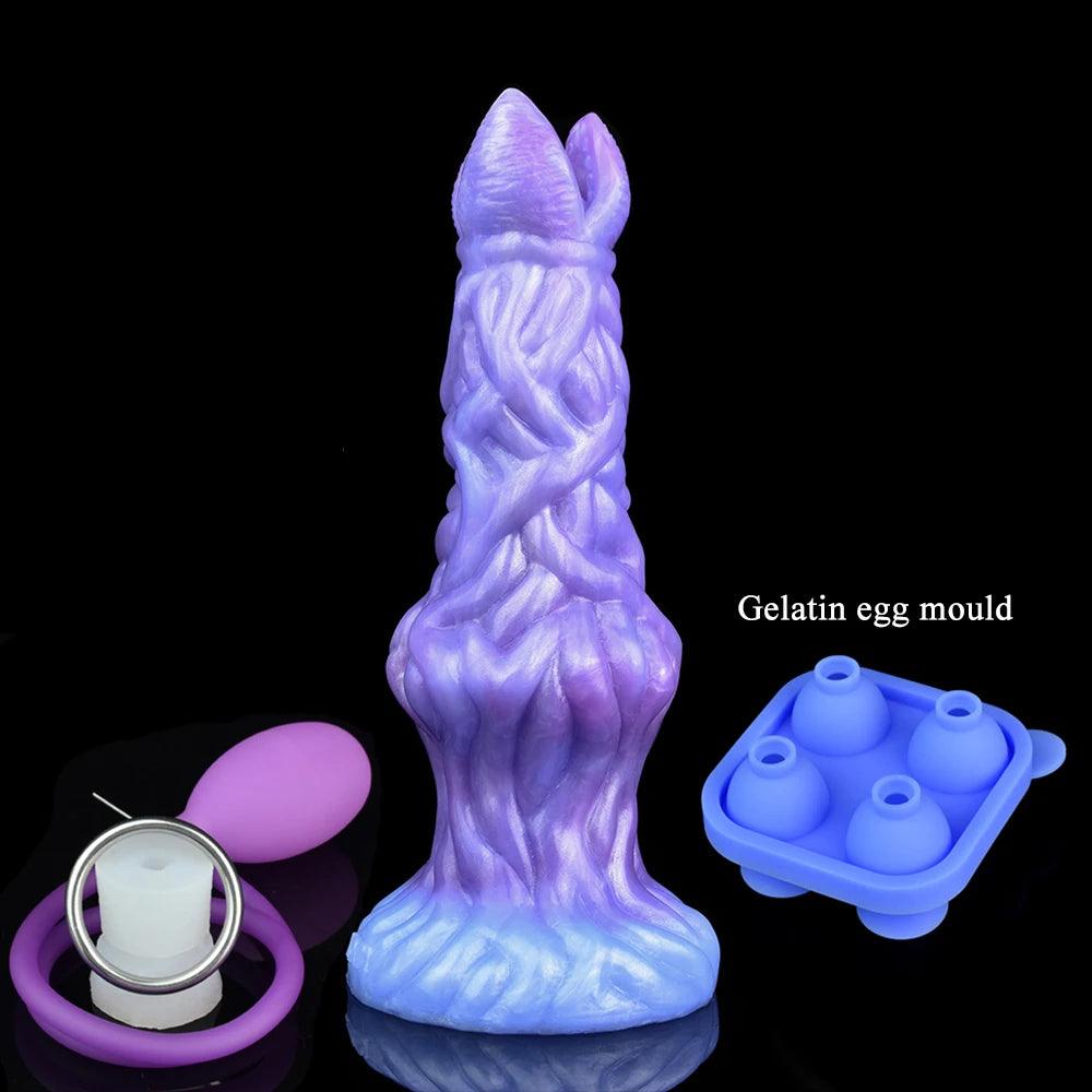 Multiple sizes of colmiss silicone pneumatic ovipositor for unique pleasure experience displayed together