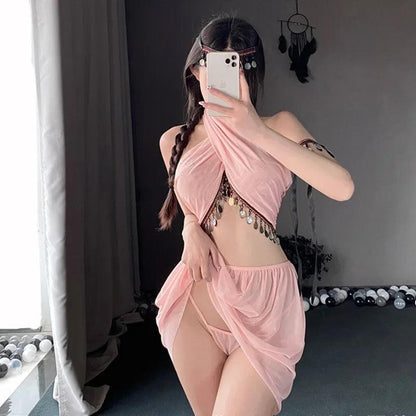 Rear view of lingerie showing back design