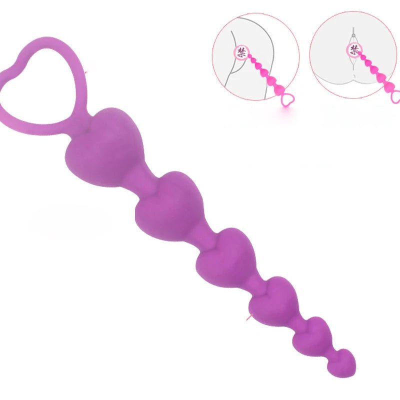 Side view of heart-bead plug showing bead sizing