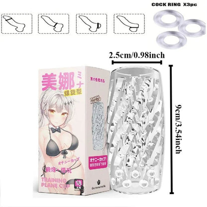 Packaging and accessories included with male artificial exercise long-lasting pleasure toy screw