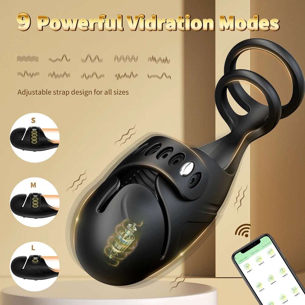 APP Male pleasureor intimate Training Vibrator adult toy for Men with 10 Vibration Modes intimate ring Glans Stimulator,Adult adult toys