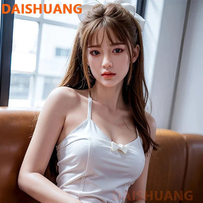 Side profile of realistic tpe adult companion with ample breasts and curves showing shape and proportions