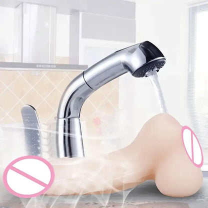 Close-up of material texture and finish on zuimao 2 in 1 gay toy with anus for ultimate pleasure