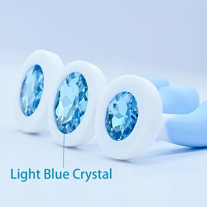 Crystal Base Butt Plug – Silicone Anal Trainer – side view