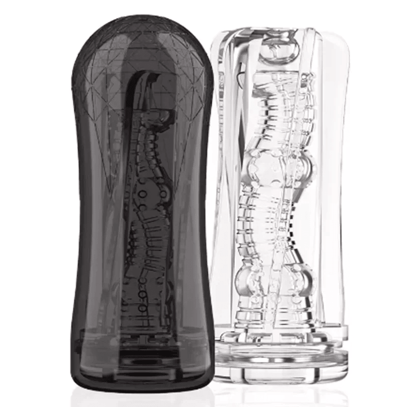 Detail shot of base or attachment on g spot orgasm massage toys for pure pleasure experience