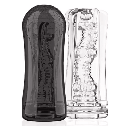 Detail shot of base or attachment on g spot orgasm massage toys for pure pleasure experience