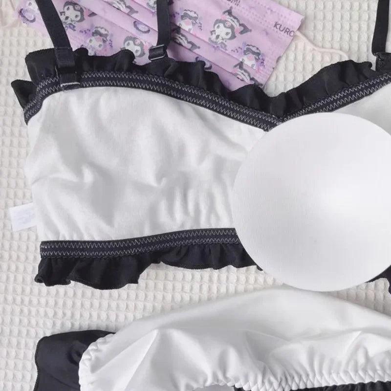 Lingerie set components laid flat