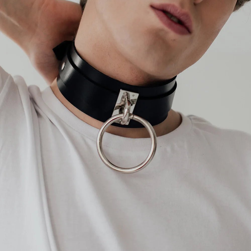 Sexy Women Choker Bondage Necklace Leather Fetish Collar