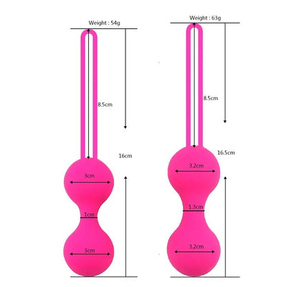 Multiple kegel ball sizes displayed together