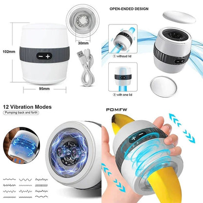 Packaging and accessories included with man toys with sucking realistic mouth and balls for pleasure