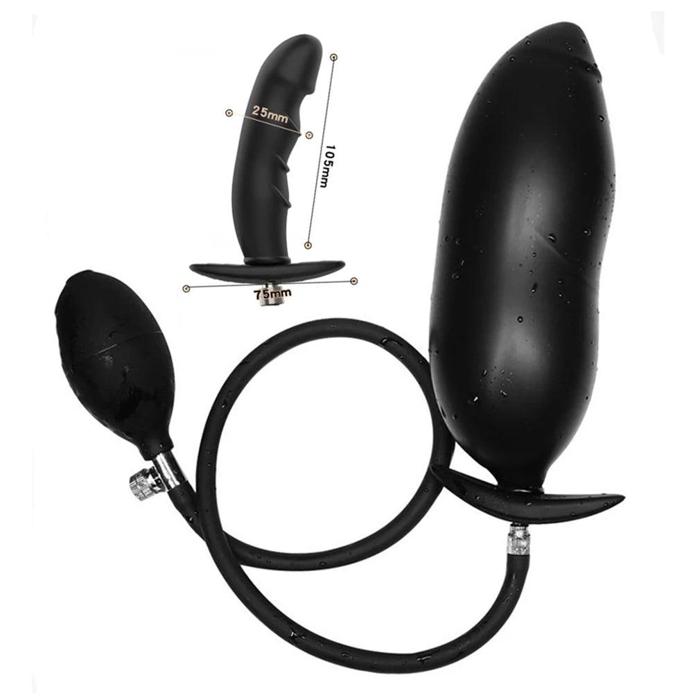 Front view of inflatable silicone for ultimate pleasure experience device on white background