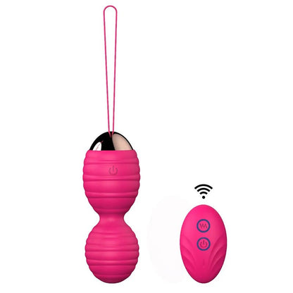 Kegel trainer showing attachment cord or retrieval string