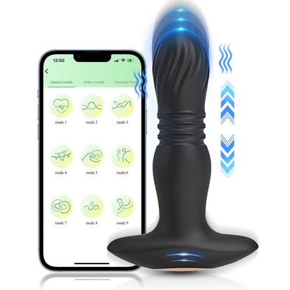 Prostate massager packaging showing product and features