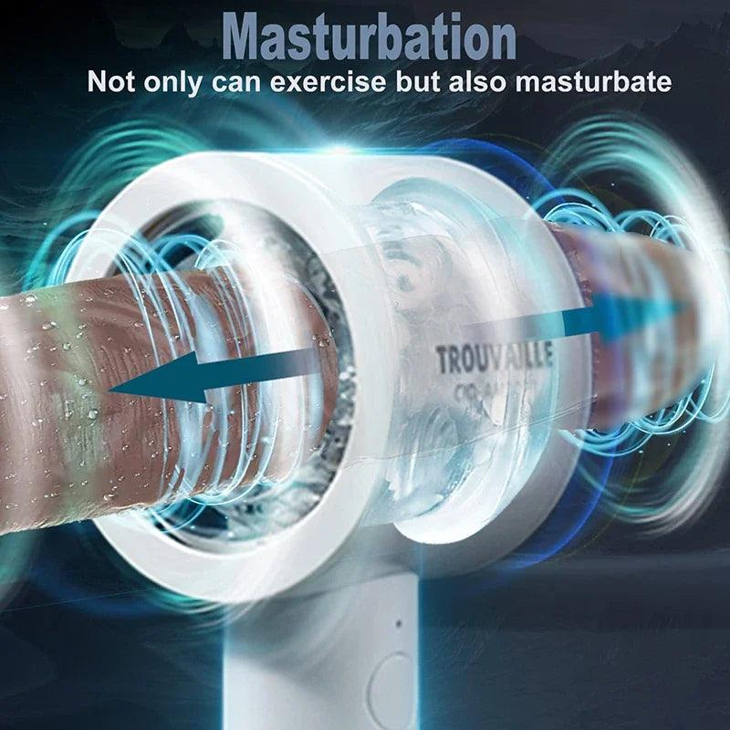 Close-up of material texture and finish on automatic telescopic cup for ultimate pleasure experience