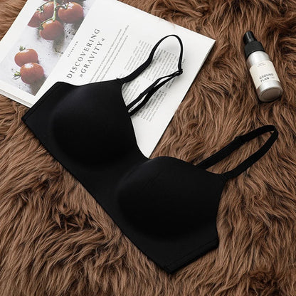 Detail shot of base or attachment on women's bras breathable seamless push-up tube top