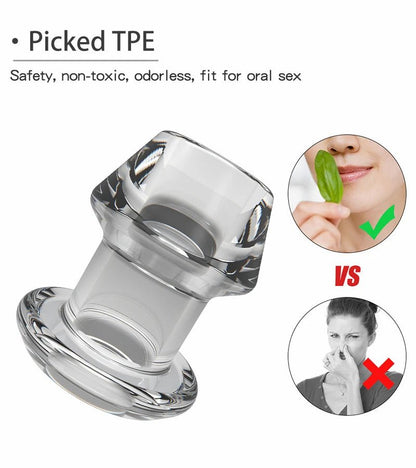 Stopper ring detail on hollow silicone plug
