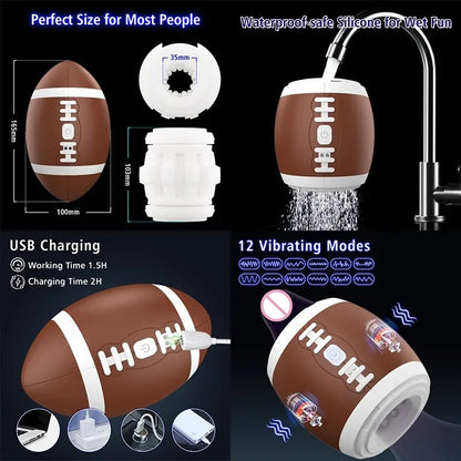 Measurement and dimensions of man toys with sucking realistic mouth and balls for pleasure